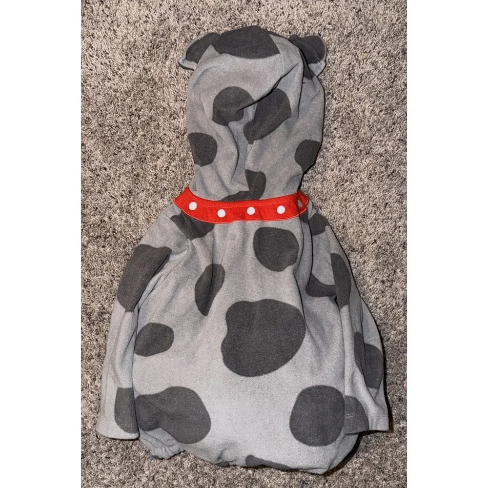 Carter's Gray Spotted Plush Puppy Costume Bodysuit‎ Top Only Baby Size 24 Months